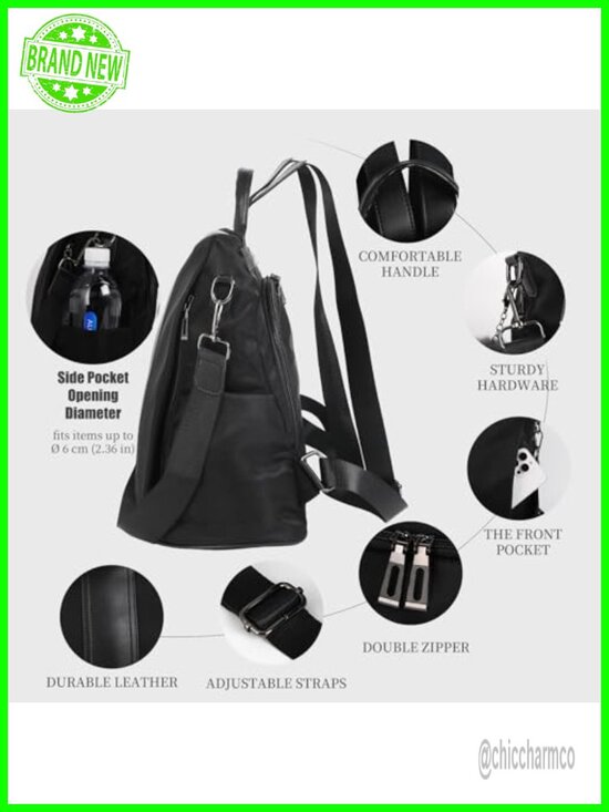 Women\'s Waterproof Nylon Anti-Theft Backpack Laptop Travel Rucksack Purse main image 4